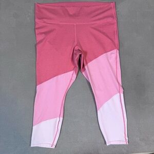 Fabletics Leggings High-Waisted Colorblock 7/8 Grapefruit Cupid Guava Size 3X